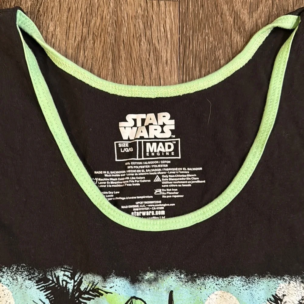 Star Wars Black Tank Top with Green Trim by MAD Engine - Picture 2 of 2
